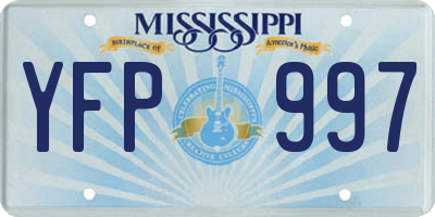 MS license plate YFP997