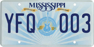 MS license plate YFQ003