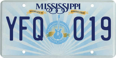 MS license plate YFQ019
