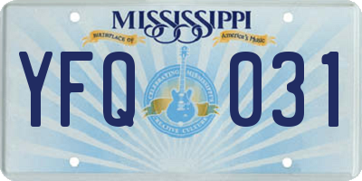 MS license plate YFQ031