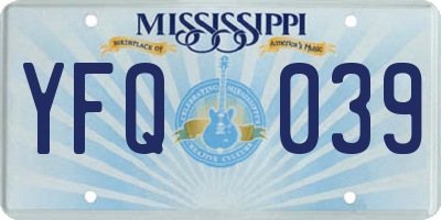 MS license plate YFQ039