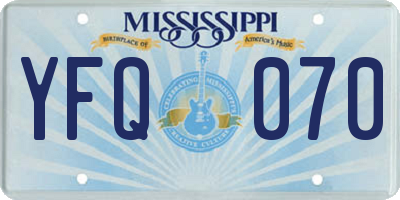 MS license plate YFQ070