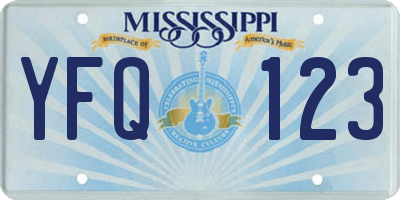 MS license plate YFQ123