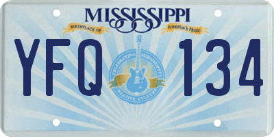 MS license plate YFQ134