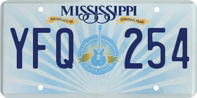 MS license plate YFQ254