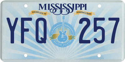 MS license plate YFQ257