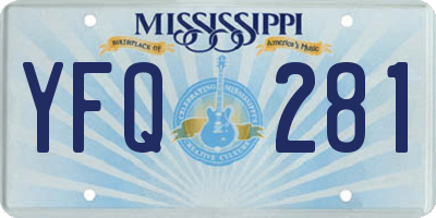 MS license plate YFQ281