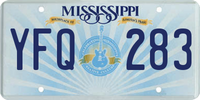 MS license plate YFQ283