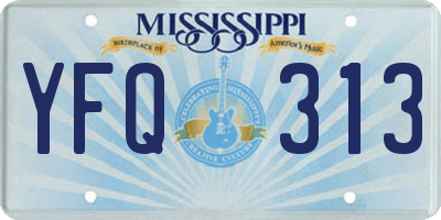 MS license plate YFQ313