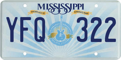 MS license plate YFQ322