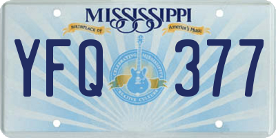 MS license plate YFQ377