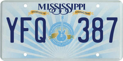 MS license plate YFQ387