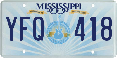 MS license plate YFQ418