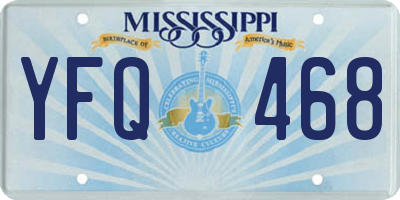 MS license plate YFQ468