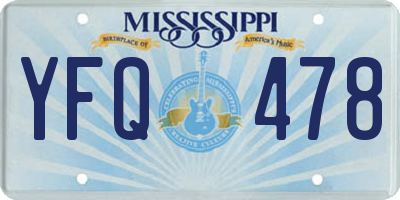 MS license plate YFQ478