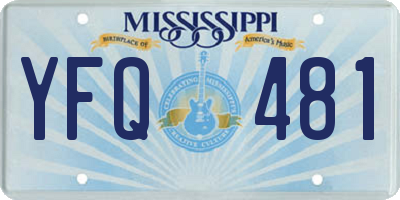 MS license plate YFQ481