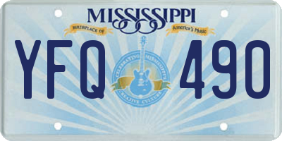 MS license plate YFQ490