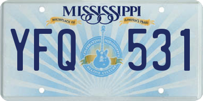 MS license plate YFQ531