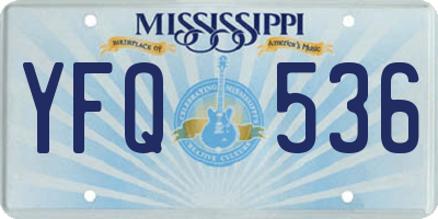 MS license plate YFQ536