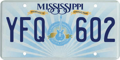 MS license plate YFQ602