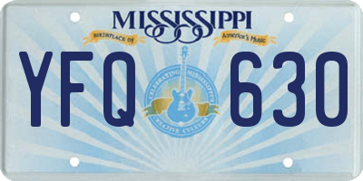 MS license plate YFQ630