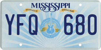 MS license plate YFQ680