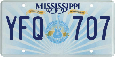 MS license plate YFQ707