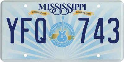 MS license plate YFQ743