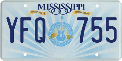 MS license plate YFQ755