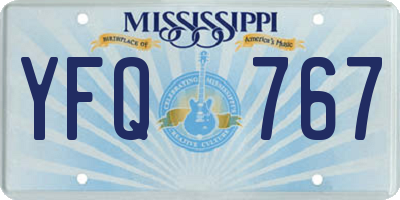 MS license plate YFQ767