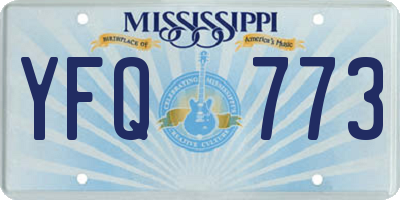 MS license plate YFQ773