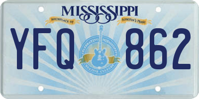 MS license plate YFQ862