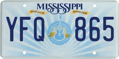 MS license plate YFQ865
