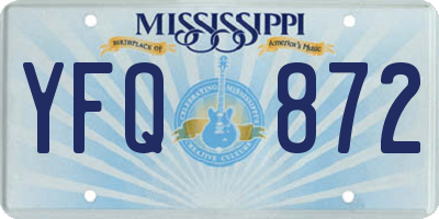 MS license plate YFQ872