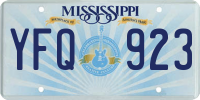 MS license plate YFQ923