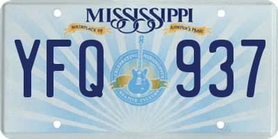 MS license plate YFQ937