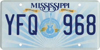 MS license plate YFQ968
