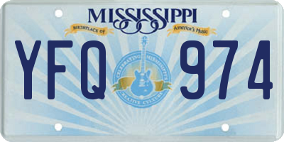 MS license plate YFQ974