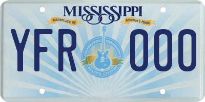 MS license plate YFR000