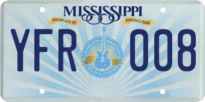 MS license plate YFR008