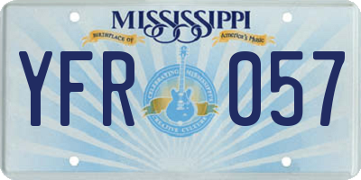 MS license plate YFR057