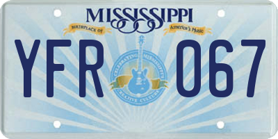 MS license plate YFR067