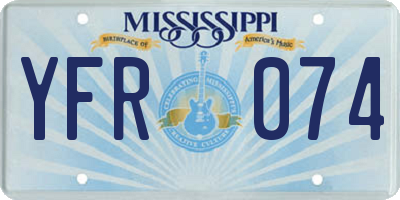 MS license plate YFR074