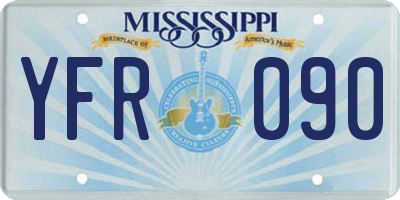 MS license plate YFR090