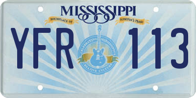 MS license plate YFR113