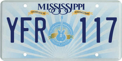 MS license plate YFR117