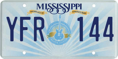 MS license plate YFR144