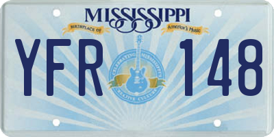 MS license plate YFR148