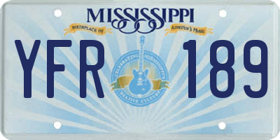 MS license plate YFR189
