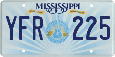 MS license plate YFR225